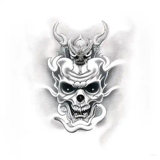 hades with hell hounds tattoo design idea