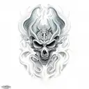 hades with hell hounds tattoo design idea