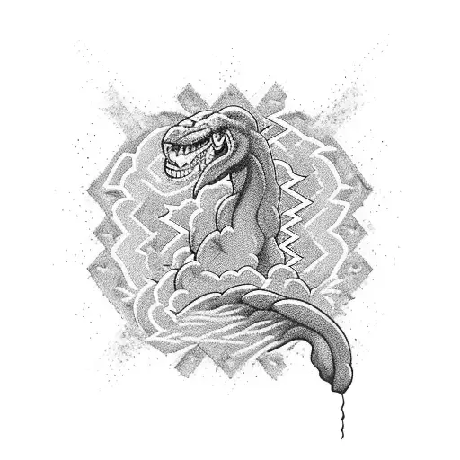 bricks with lava tattoo design idea