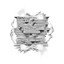 bricks with lava tattoo design idea