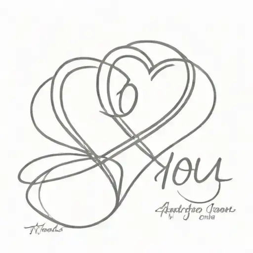 I love you which forms a heart with a date of birth tattoo design idea