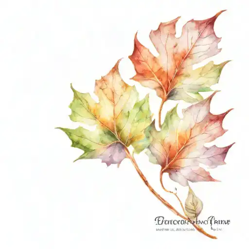 dad and son in sycamore leaf tattoo design idea