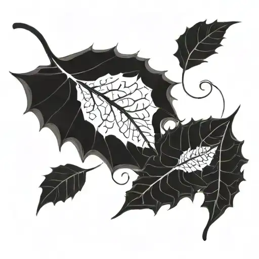 dad and son in sycamore leaf tattoo design idea