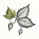 dad and son in sycamore leaf tattoo design idea