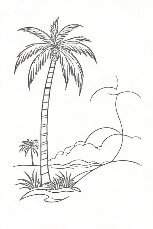 palm tree tattoo design idea