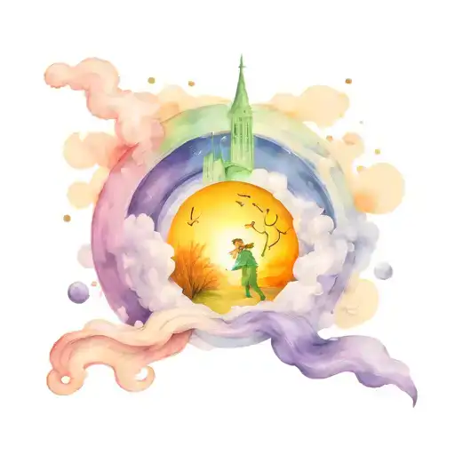 tornado with images of wizard of oz in it  tattoo design idea