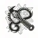 mechanic tools intertwined tattoo design idea