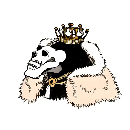 bear skull with a crown tattoo design idea