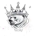 bear skull with a crown tattoo design idea