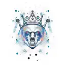 bear skull with a crown tattoo design idea