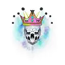 bear skull with a crown tattoo design idea