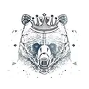 bear skull with a crown tattoo design idea