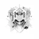 patchwork tattoo design idea