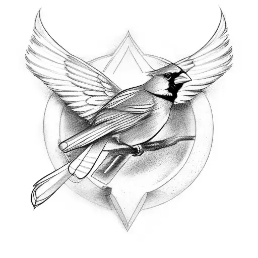 Cardinal tattoo design idea