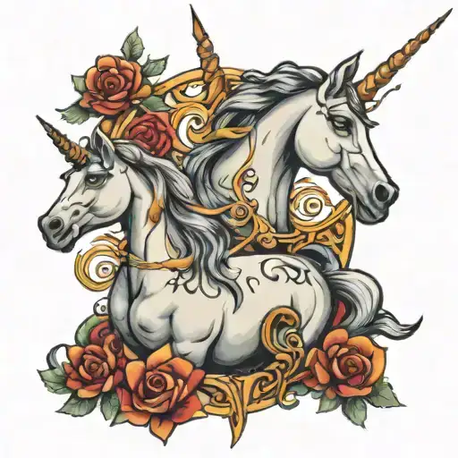 holy Trinity unicorn   tattoo design idea