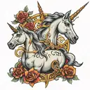 holy Trinity unicorn   tattoo design idea