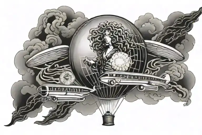 led zeppelin ballon tattoo design idea