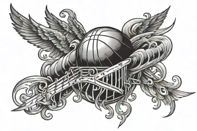 led zeppelin ballon de basket tattoo design idea