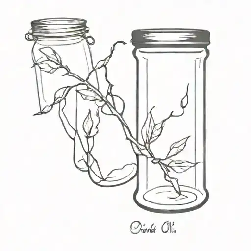 biblical jar of oil tattoo design idea