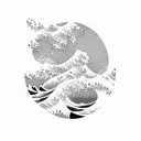 Japanese wave shoulder tattoo design idea