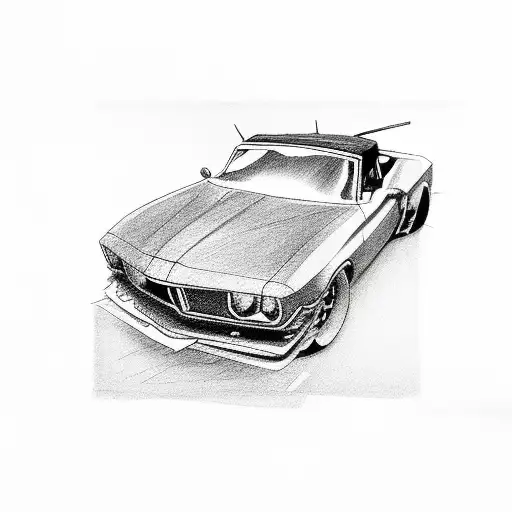 getaway car tattoo design idea