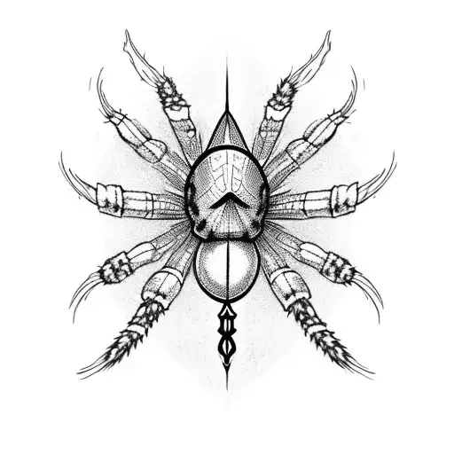 Dagger with spider lilly  tattoo design idea