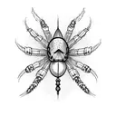Dagger with spider lilly  tattoo design idea