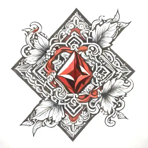 diamond blood red sand tattoo design idea