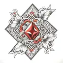 diamond blood red sand tattoo design idea