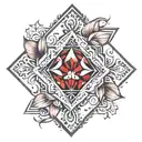 diamond blood red sand tattoo design idea