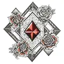 diamond blood red sand tattoo design idea