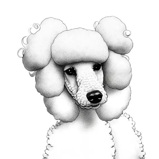 poodle with Linda lee underneath it  tattoo design idea