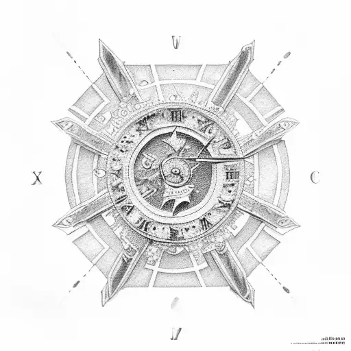 17 in roman numerals with an aquamarine stone tattoo design idea