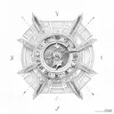 17 in roman numerals with an aquamarine stone tattoo design idea