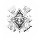 17 in roman numerals with an aquamarine stone tattoo design idea