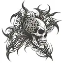 skull spider tattoo design idea
