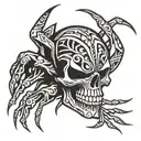 skull spider tattoo design idea