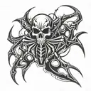skull spider tattoo design idea