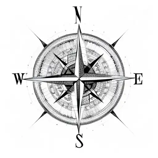 Compass with Arrow  tattoo design idea