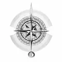 Compass with Arrow through it tattoo design idea
