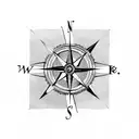 Compass with Arrow through it tattoo design idea