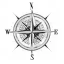 Compass with Arrow  tattoo design idea