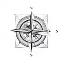 Compass with Arrow  tattoo design idea