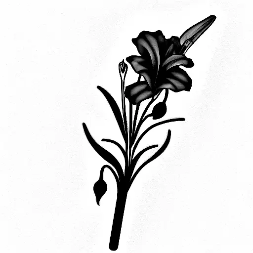 gladiolus, lily of the valley, violet, rose,cosmos, marigold birth flower bouquet  tattoo design idea