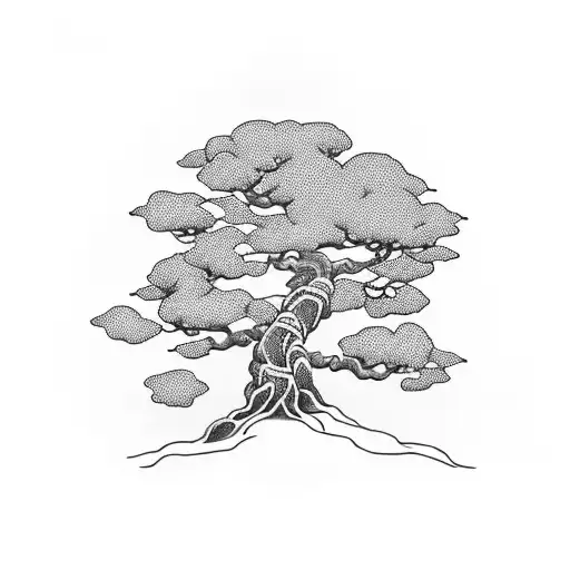 bonsai tree tattoo design idea