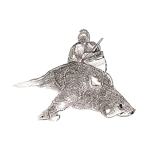 a wild boar tattoo design idea