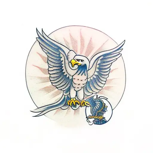 philppine eagle and philippine sun tattoo design idea