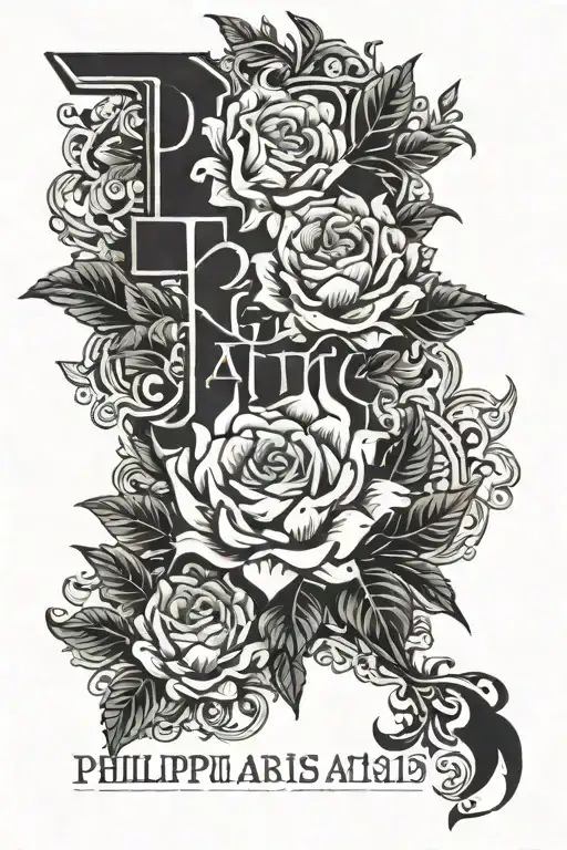 Bible verse Philippians 4:13 tattoo design idea