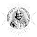 osiris the black god protecting the earth  tattoo design idea