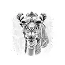 A dotwork tattoo of a camel taking selfie sunglasses tattoo design idea